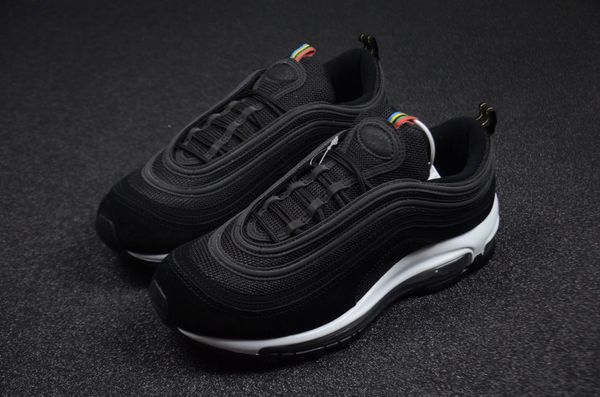 

genuine max 97 men's and women's running shoes, black and gold couple outdoor sports shoelace shoe box full size shipping 36--45