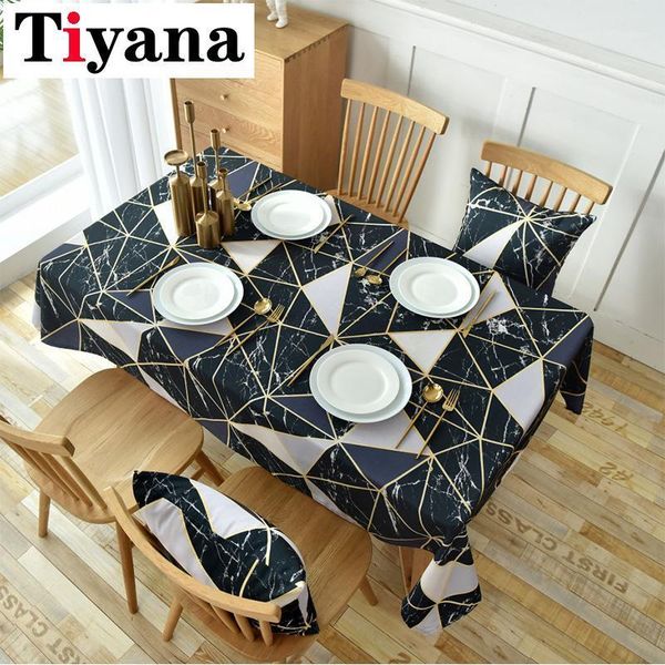 

black geometric dining table cloth rectangular wedding decorative tablecloth tv cabinet cover decor toalha de mesa tc022x1