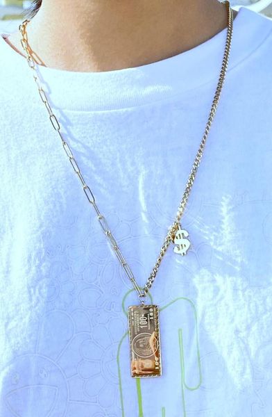 

chains get rich immediately goddess luxury gold color necklace luxe fashion jewelry stainless steel for women, Silver