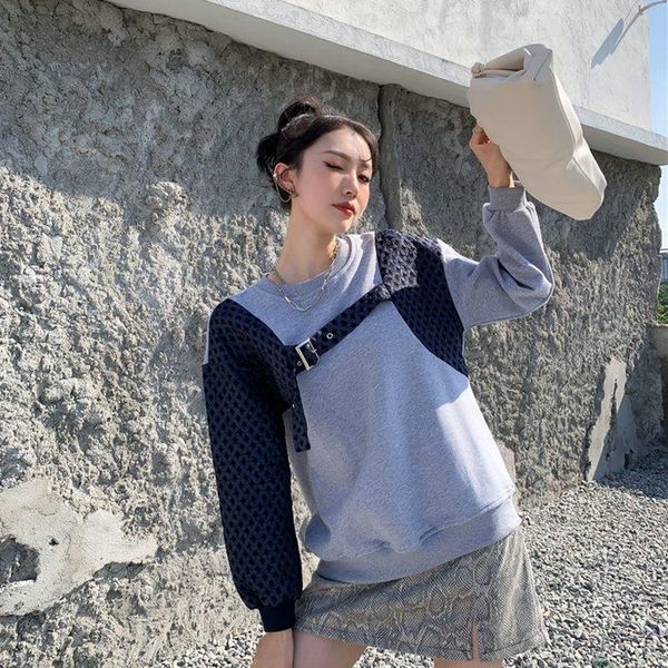 

кружевные толстовки женские мода дизайнерская толстовка crewneck толстовка, Black