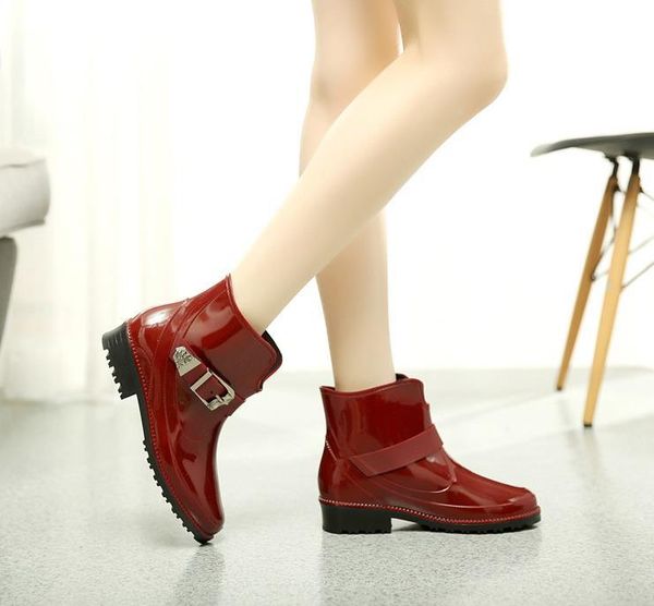 

boots rain waterproof non-slip rubber shoes woman ankle for women, Black