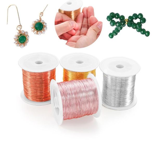 

1roll 0.3-1mm solid colorfast no discoloration copper wire not fade beading cord beading wire diy for jewelry making acc wmtaom, White;red