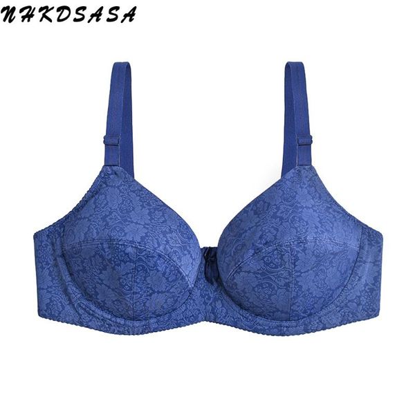 

2021 bralette women's comfort big breasted ladies no wire minimizer bra plus size underwear push up u back intimates fashion, Red;black