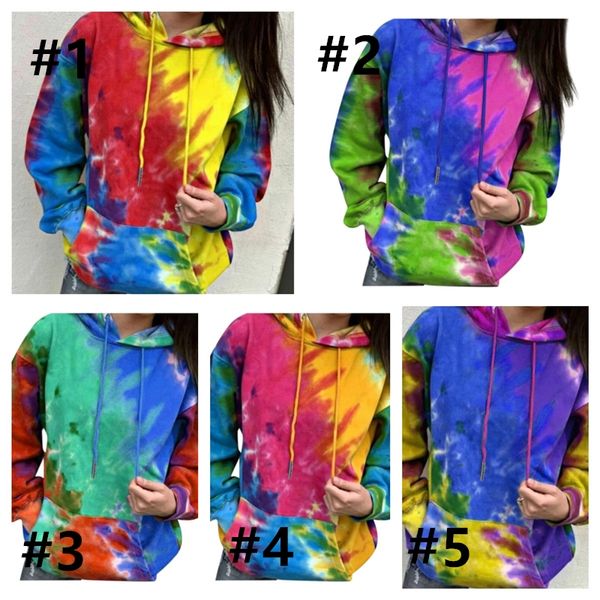 

women sweater pullover designer tie-dye long sleeve hoodies hooded jacket coat ladies autumn winter fashion sweatershirt e120408, White