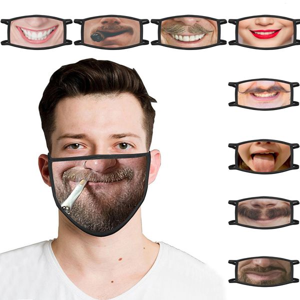 

new designer face masks printed cotton dustproof mouth cover male female creative expression personality face masks