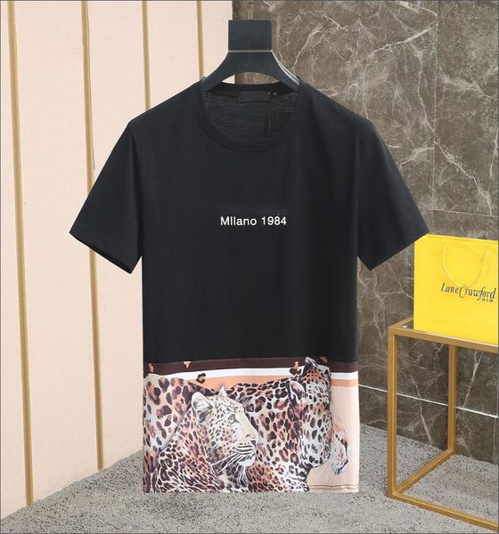 

2022 luxurys designers t shirt male cotton short sleeve round collar summer youth multi-color fashion print casual thin style m-3xl#129, White;black