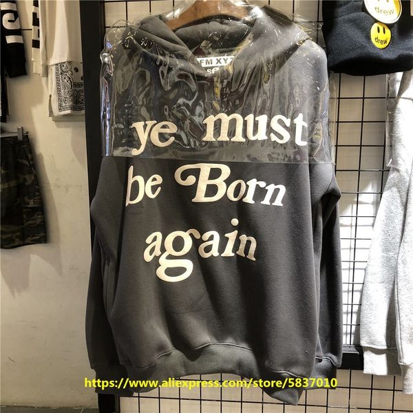 

ye must be born again hoodie cpfm xyz kids see ghosts hoodies asian size kanye west sweatshirts pullovers c1117, Black
