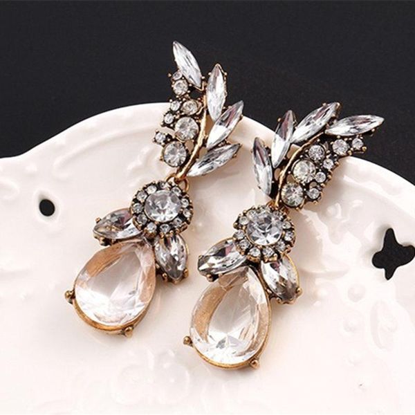 

dangle & chandelier lubov fashion summer style white leaf crystal acrylic earrings irregular geometric figure big water women gift, Silver