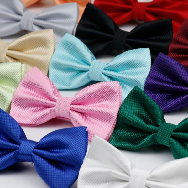 

20 colors solid fashion bowties groom men colourful plaid cravat gravata male marriage butterfly wedding bow ties wedd qylfaa, Black;gray