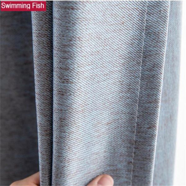 

curtain & drapes nordic thickening blackout linen cloth bedroom window grey girls pink boy's blue shade curtains for living room