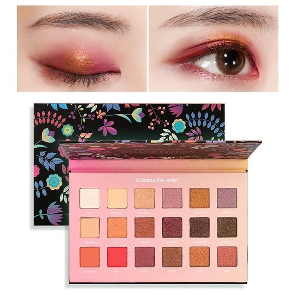 

eye shadow 18-color paper texture eyeshadow palette waterproof smudge-proof easy to use matte shimmer pigmented beauty cosmetic