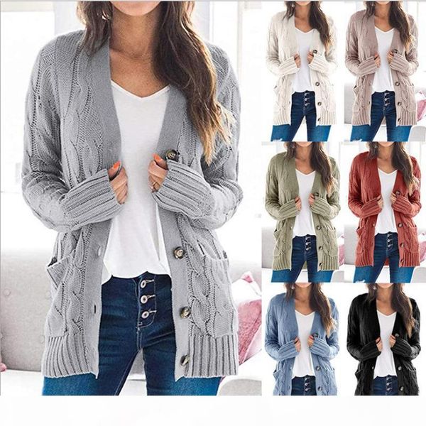 

8 color s-xl fashion autumn winter womens cardigan ladys v neck sweaters ladies loose long sleeve sweater outwear jumper knitting, White;black