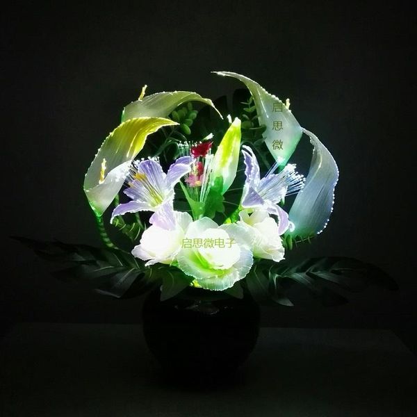 

wedding decoration led flower lights novelty artistic optical fiber flower used for christmas new year party shop decoration