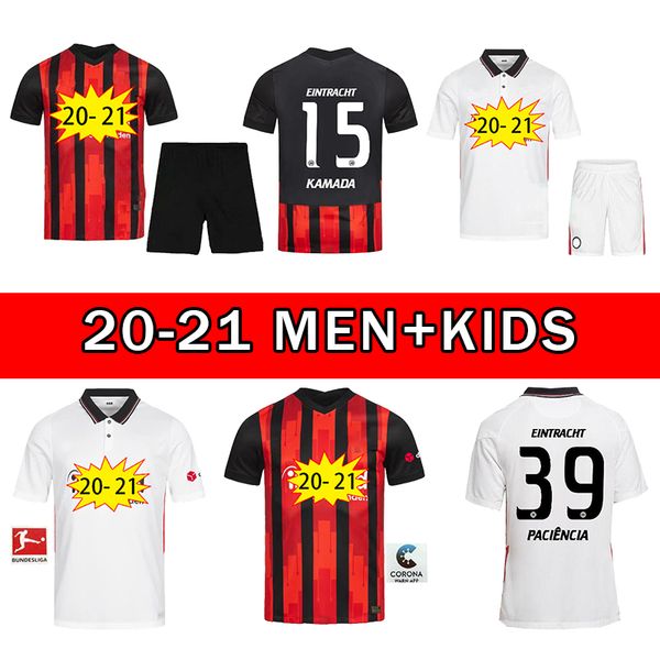 

2020 eintracht frankfurt quality soccer jersey 20 21 frankfurt home away fernandes de guzman away silva quality football uniform, Black;yellow