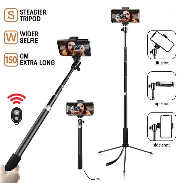 

158cm portable tripod for phone 1/4 screw head flexible selfie tripod stand with bluetooth remote control & holder for phone1