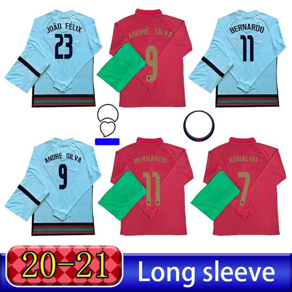 

2020 soccer jersey ronaldo guerreiro dias guedes silva carvalho pereira 2021 home away long sleeve high-quality football clothes, Black;yellow