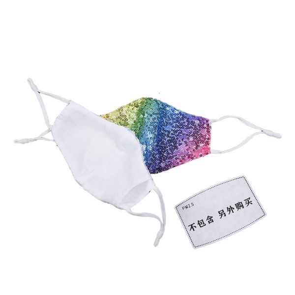 

19 colors women gliter sequins adults face washable reusable comfortable fabric cloth mask outdoor active wear can insert filter fy9239