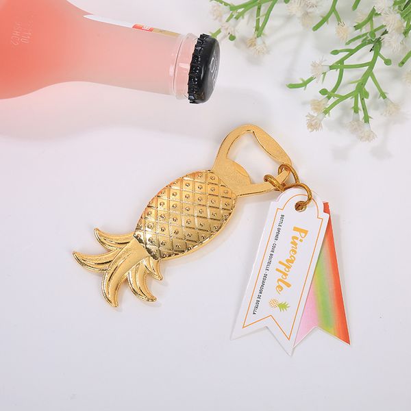 

plated gold beer bottle opener originality pineapple shaped multi function metal openers wine promotion gift 2 2lt j2