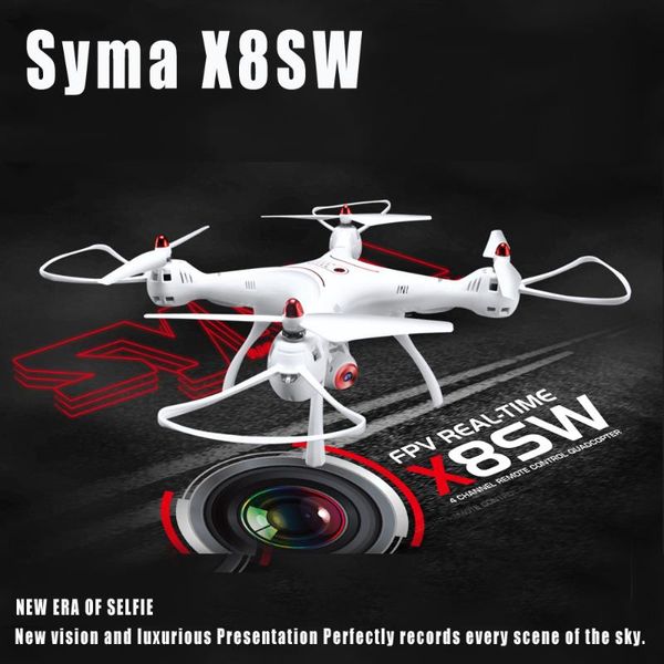 

original syma x8sw wifi fpv quadcopter rc drone with 720p hd camera 2.4g 4ch 6-axis barometer set height rtf