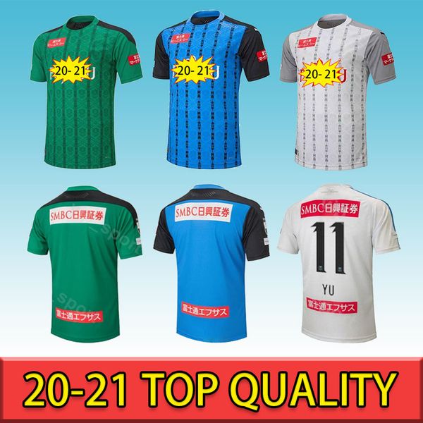 

2021 kawasaki frontale soccer jersey j1 league uniform 2020 yu kengo home blue away grey third green japan football shirt size s-xxl, Black;yellow