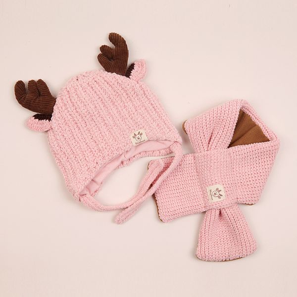 

candy color winter warm scarf deer keep warm knitting caps two piece set cartoon animals neckerchiefs factory direct 18jm f2