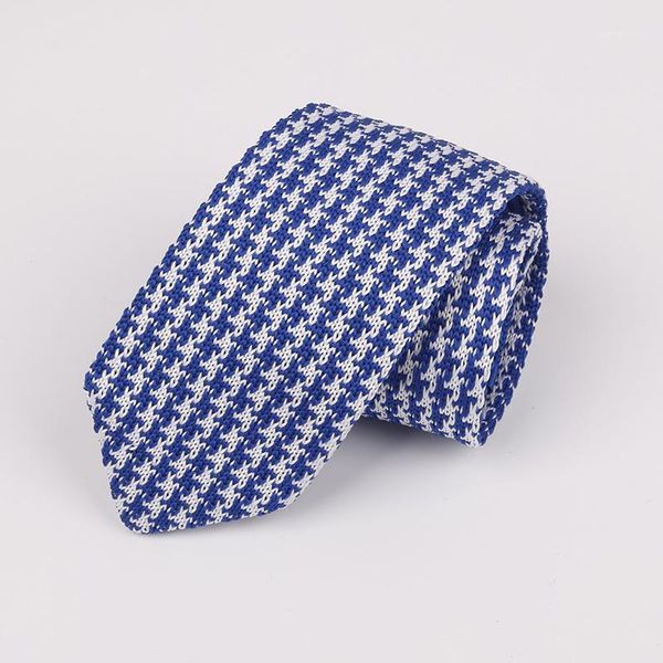 Cravatte Sitonjwly 6cm Cravatta lavorata a maglia stile coreano Moda maglia stretta per uomo Abito da sposa Cravatta gialla Logo personalizzato1