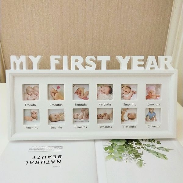 

souvenirs diy 0-12 month "my first year" p frame for baby birthday commemorate home decorations lj201105