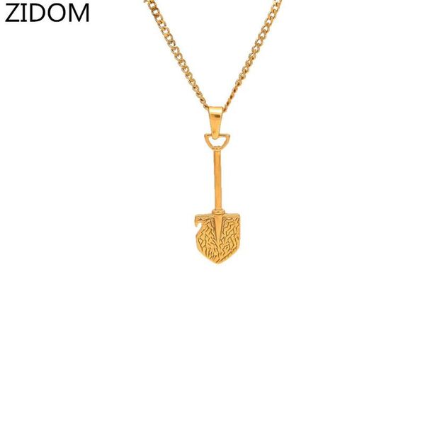 

pendant necklaces 2021 arrived men hip hop gold color stainless steel spade shape fashion punk necklace jewelry gifts, Silver