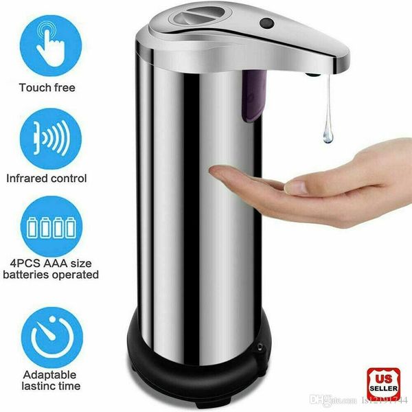 

250 мл нержавеющая автомобильный чернозависимый датчик бесконечное мыло диспенсер кухонная ванная комната