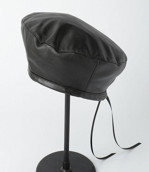 

высокое качество мода войлочная искусственная кожа поберевое шляпу женские кепки женские женские фанаты берета девушки для весны и осень bby, Black;white