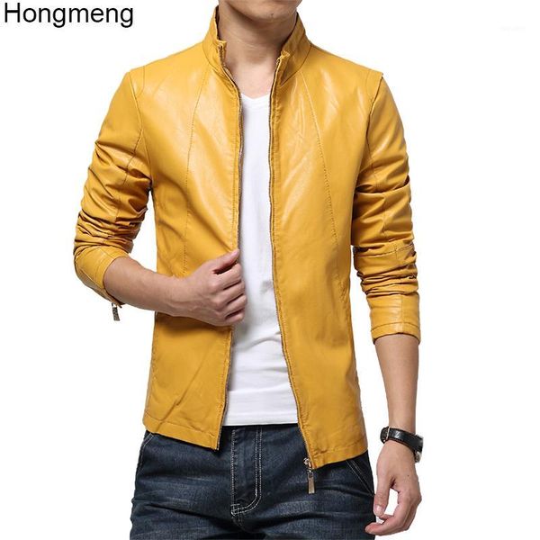 

2018 mens faux leather jacket slim fit coat male clothing plus size m-6xl drop ship red yellow white black 5color1