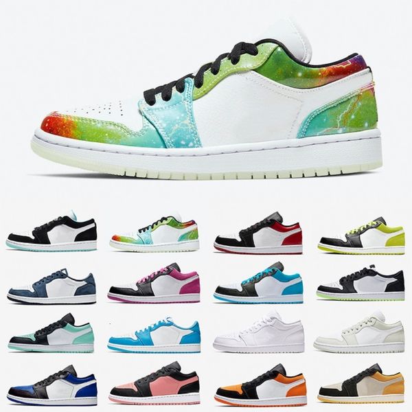 

island gree low mens basketball shoes black cyber shattered backboard unc 1s cactus jack bred toe royal men women trainers sports sneakers, White;red