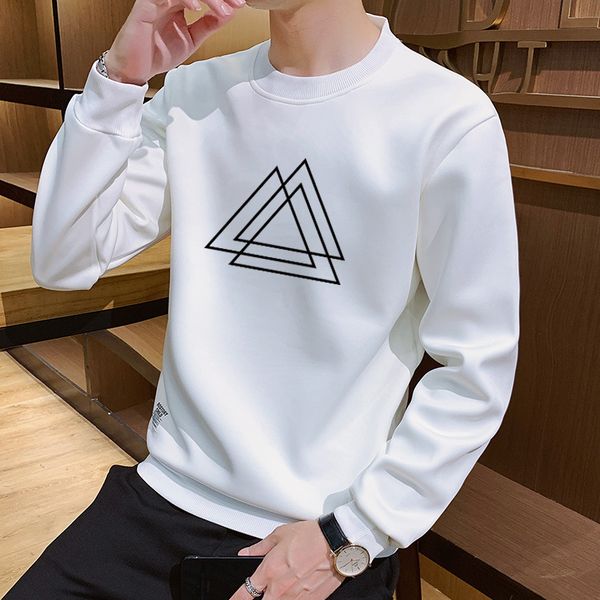 

2020 autumn men's new casual hoodie round collar long sleeve youth tide brand loose top, Black