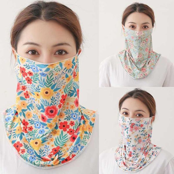 

2020 fashion print sjaal gezicht cover zon beschermende halsdoek ring sjaals cool outdoor sport masker wraps bandana1, Blue;gray