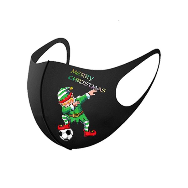 

santa 2020 dust-proof breathable christmas claus face elk printing ice silk cotton for kid xmas mask