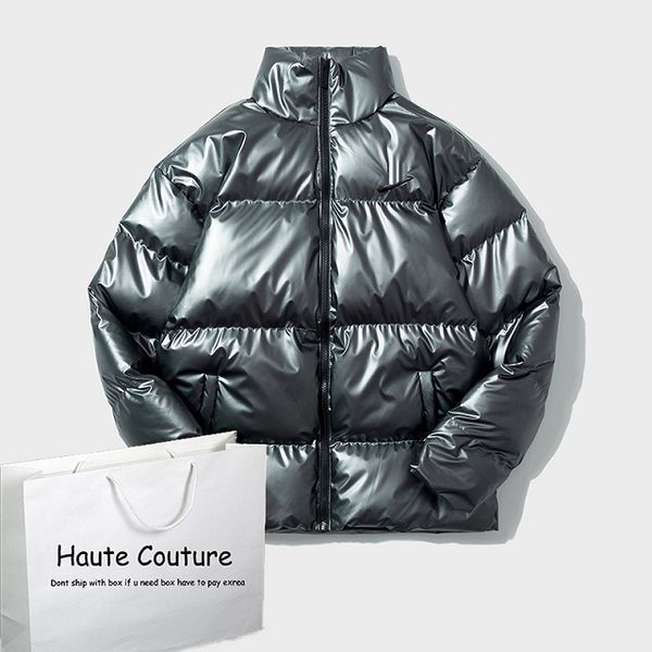 

men sport style coats 2020 winter solid color jakcets mens stand collar letters printed fashion parkas women outerwear down, Black