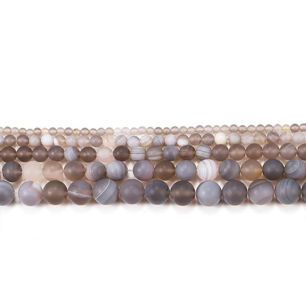 

1strand lot 4 6 8 10 12mm matte gray strips agates beads stone round loose beads for bracelet jewelry makings supplies wholesale h bbylqo