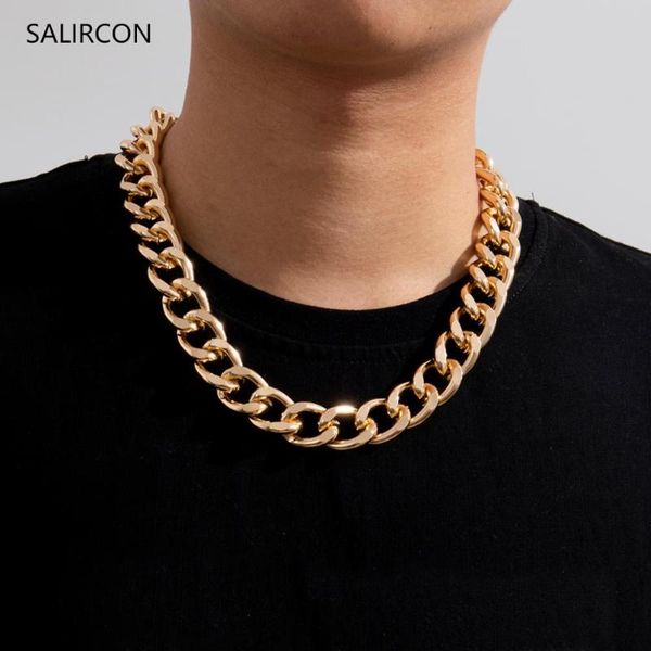 

chains salircon punk minimalist chunky choker necklace for women simple gold color thick chain men jewelry gift 2021 trend, Silver
