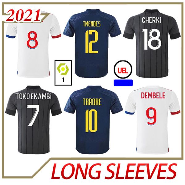 

20 21 maillot 2020 2021 olympique soccer jersey maillot de foot ol football shirts traore memphis men kids kits equipment, Black