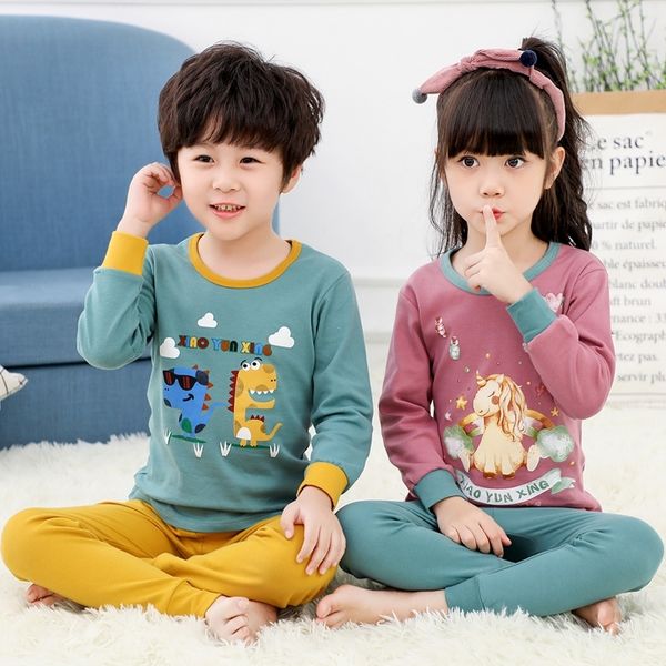 

children pajamas children boys baby clothing kids girls sleepwear clothing set baby long sleeve home clothing for pyjamas kids y200328, Blue;red