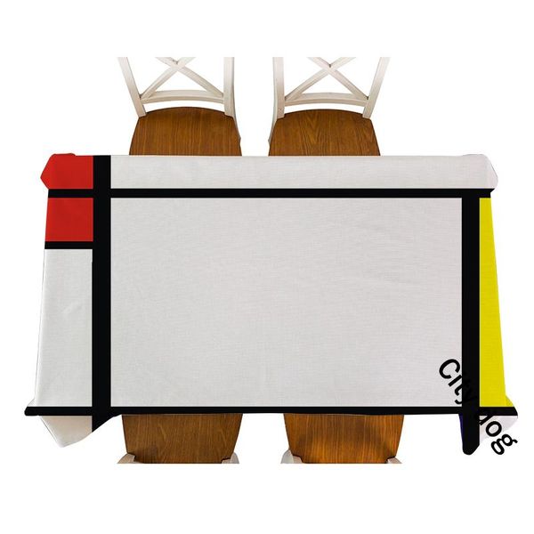 

главная стиль декоративные геометрические мондрийский таблица решетки мондриана ткань водонепроницаемый хлопчатобумажная льняка скатерть обе