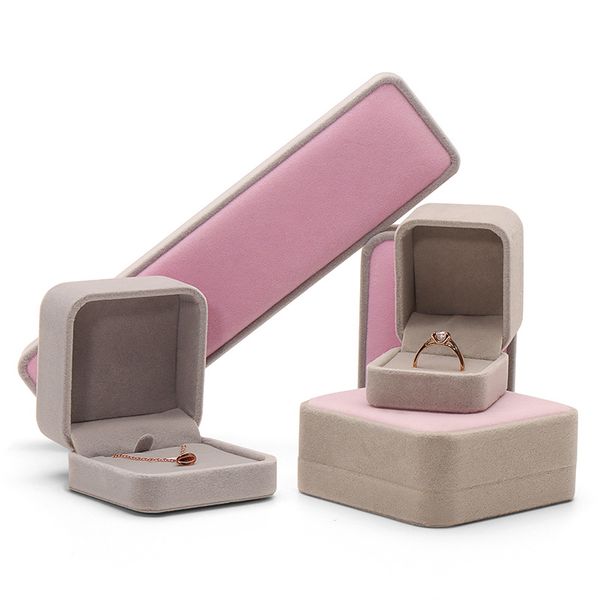 

10 pc jewelry storage boxes presentation necklace pendant jewelry box velvet case earrings plastic display box, Black;white