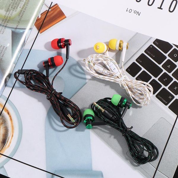 

wired earphone brand new stereo in-ear 3.5mm nylon weave cable earphone headset with mic for lapsmartphone1