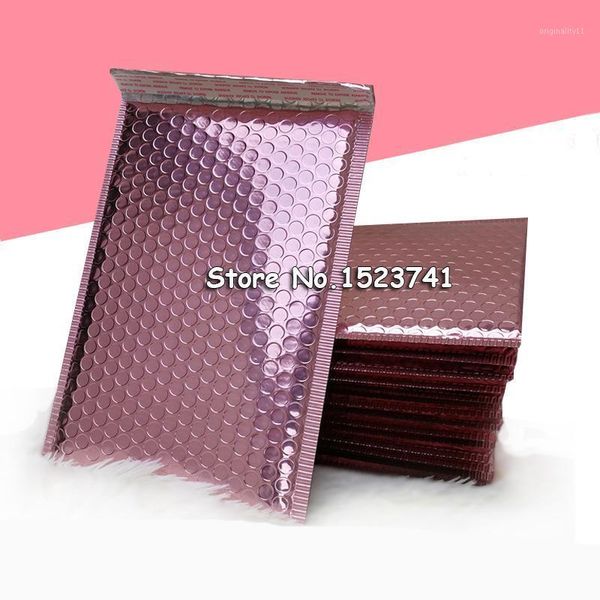 

50pcs rose gold bubble envelop, metallic rose gold foil bubble mailer for gift packaging, wedding favor bag