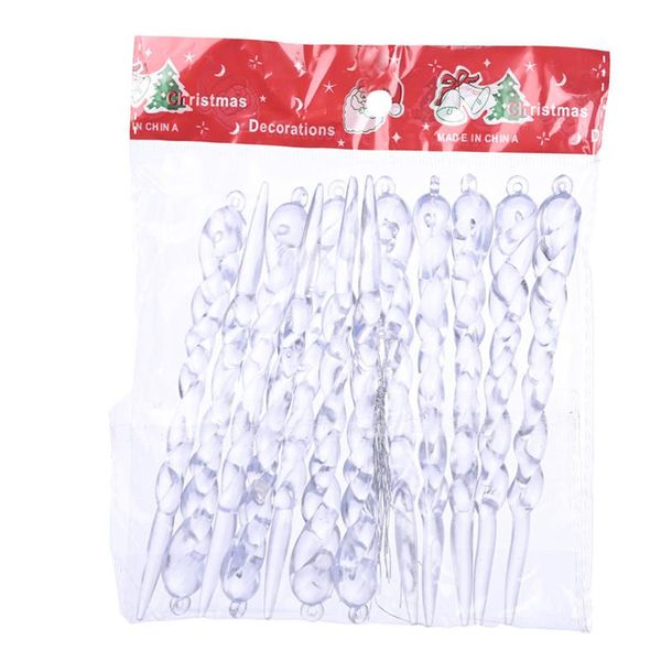 

12pcs 13cm christmas simulation ice xmas tree hanging ornament fake icicle winter party christmas new year decoration supplies