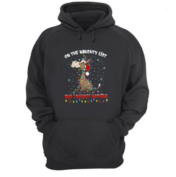 

goat on the naughty list and i regret christmas hoodie1, Black