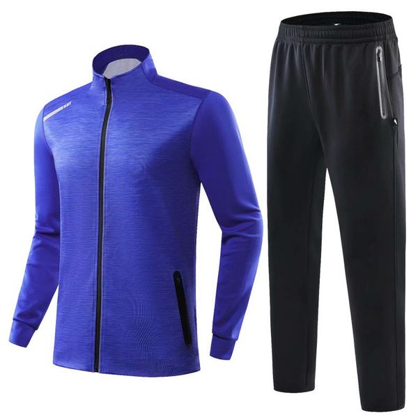 

running sets autumn and winter solid color casual sports suit windproof zipper jacket training wear track suits man tracksuits, Black;blue