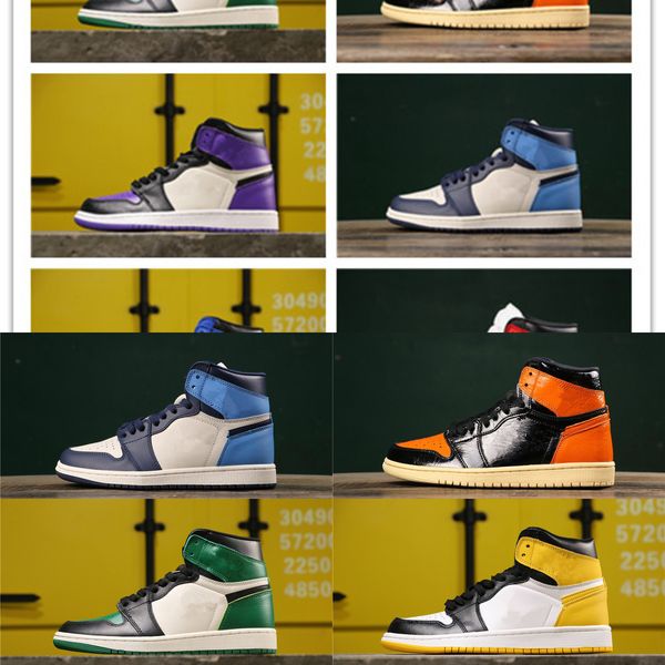 

1 purple blue satin i new wholesale obsidian green men basketball shoes sports women 1s gs sneakers fashion trainers size 36-47mprg