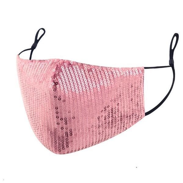 

uc6qpu factory price 3d blingbling sequin washable reusable mouth masks pm2.5 filter care shield shiny face cover dust party ma 1 n