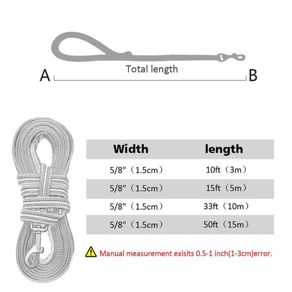 

durable to 15m dog tracking training lead leash long lead with padded handle special non-slip design for any size bbynkr